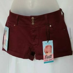 Nwot Burgundy wax jean shorts 3x